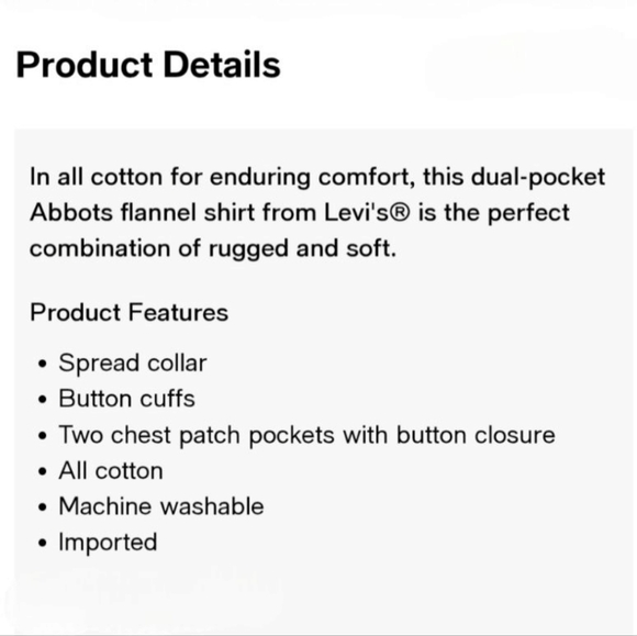 Levi's Men's Blue Plaid Shirt Size XXL NWOT - Picture 3 of 10